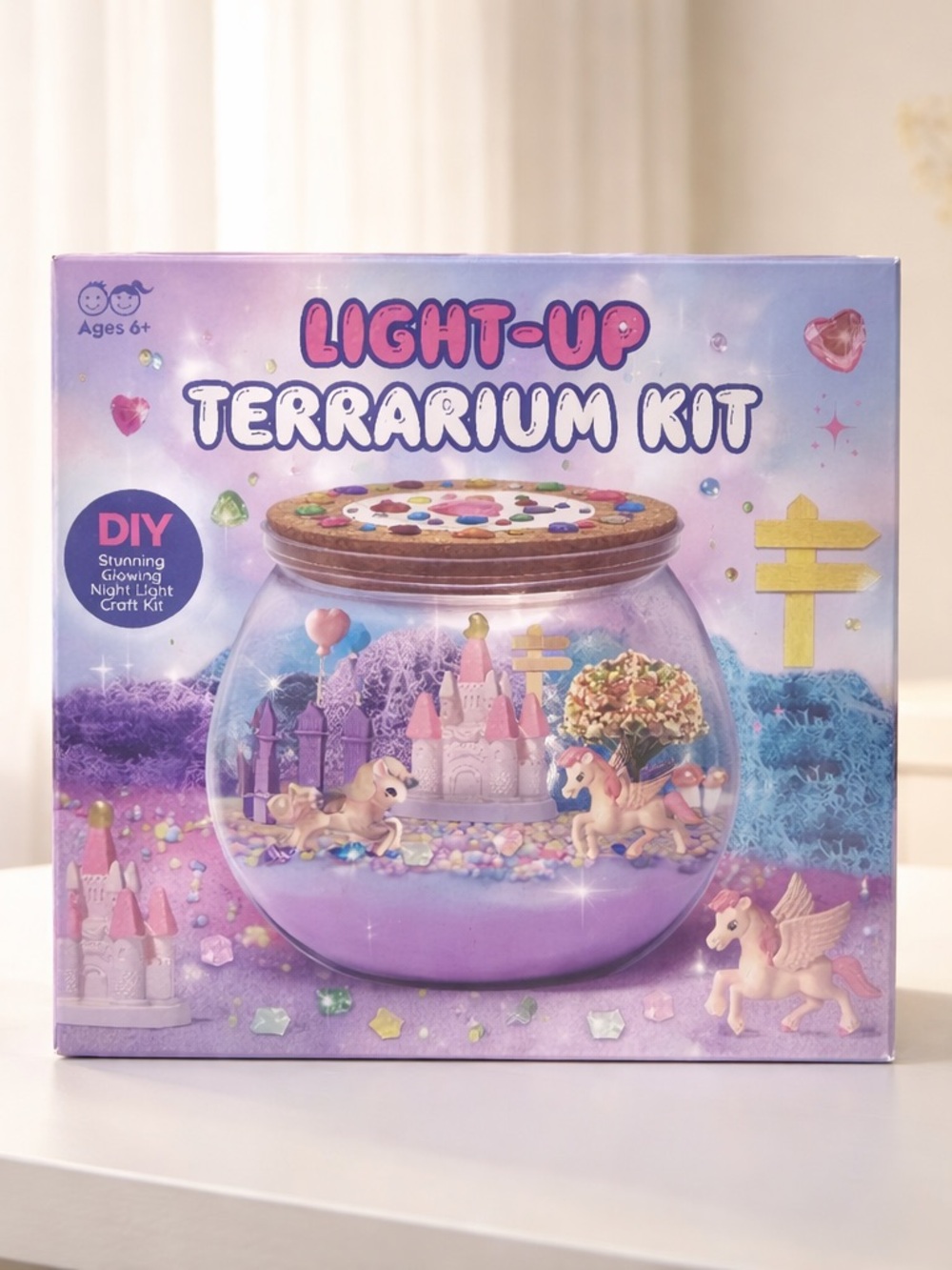 Light-Up Terrarium Kit for‎ Kids - Purple DIY Night Light Craft